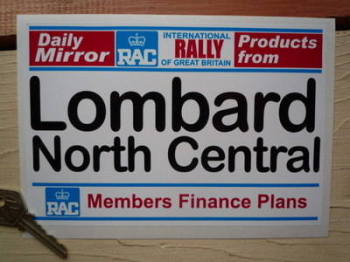 Lombard North Central RAC & Daily Mirror Rally Plate. 8".