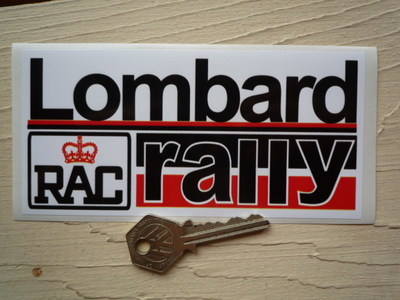Lombard RAC Rally Red & Black Sticker. 6".