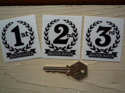 Brands Hatch 1st, 2nd & 3rd Podium Garland Stickers. 2".