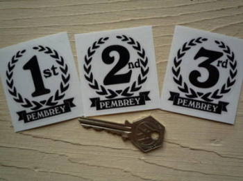 Pembrey 1st, 2nd & 3rd Podium Garland Stickers. 2".
