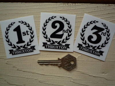 Thruxton 1st, 2nd & 3rd Podium Garland Stickers. 2".