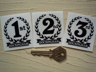 Rockingham 1st, 2nd & 3rd Podium Garland Stickers. 2".