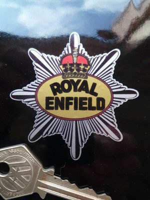 Royal Enfield Silver Star Stickers. 2.5" Pair.