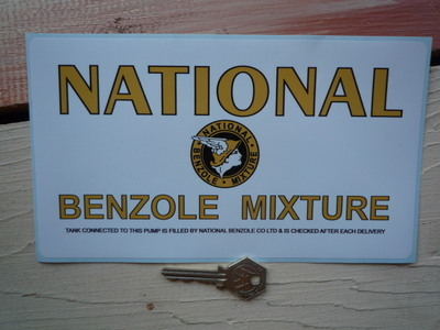National Benzole Mixture Tank & Pump Check Sticker. 8.75".