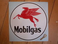 Mobil Mobilgas Circular Sticker. 6.5".