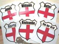 England Personalised Shield Sticker. 3".