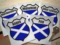 Scotland County Shield Sticker. 3".
