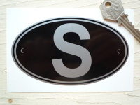 S Sweden Black & Silver ID Plate Sticker. 5