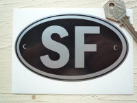 SF Finland Black & Silver ID Plate Sticker. 5