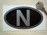 N Norway Black & Silver ID Plate Sticker. 5