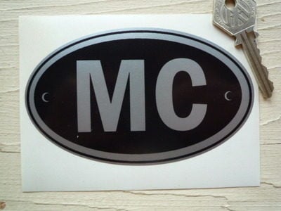 MC Monaco Black & Silver ID Plate Sticker. 5".