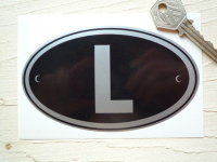 L Luxembourg Black & Silver ID Plate Sticker. 5".