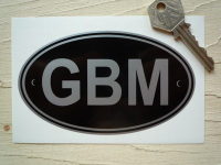 GBM Isle of Man Black & Silver ID Plate Sticker. 5".