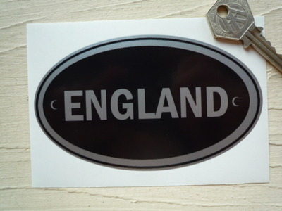 England Black & Silver ID Plates Sticker. 5".