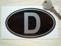 D Germany Black & Silver ID Plate Sticker. 5".