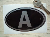 A Austria Black & Silver ID Plate Sticker. 5".