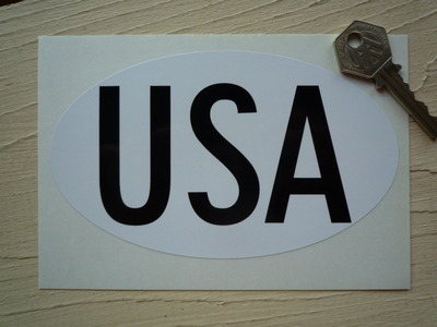 USA Black & White No Outline Shelby Cobra Style ID Plate Sticker. 6".