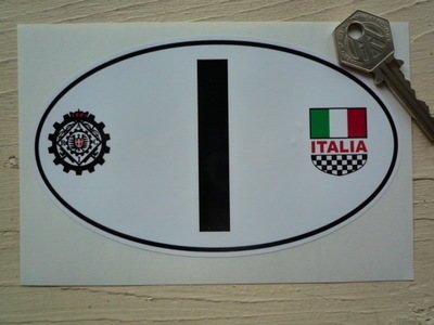 I Italy Italia & Raci ID Plate Sticker. 3.5" or 6".