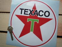 Texaco Star Green T Petrol Pump Sticker. 8".