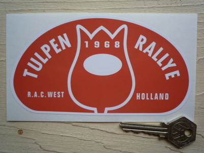 Tulip Rally Tulpenrallye 1968 Orange Rally Plate Sticker. 6".