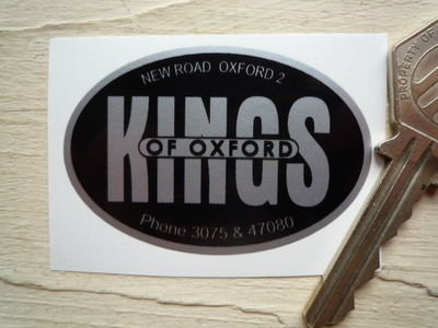 Kings of Oxford Oval Motorcycle Dealers Sticker. 2.25