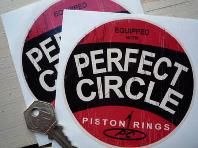 Perfect Circle Worn Style Circular Stickers. 4" Pair.