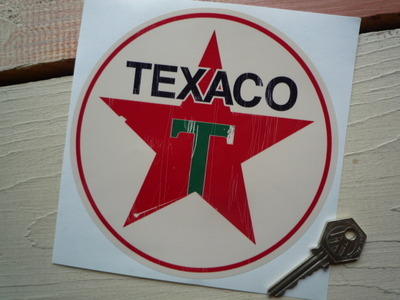 Texaco Star Urban Distressed Circular Sticker. 6".