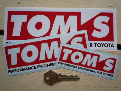 Tom's Performance Engineering For Toyota Stickers. 4", 6" or 8" Pair.