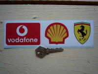 Ferrari Sponsors Vodafone Shell Oblong Sticker. 8".