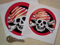 Pirate Skull & Crossbone Circular Sticker. 4" or 5".