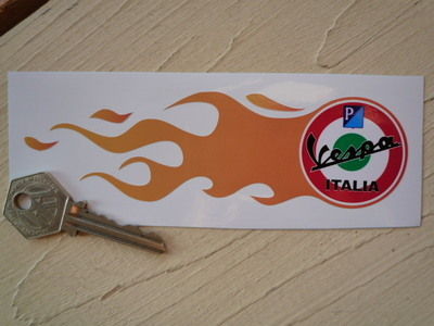 Vespa Italia Flames Stickers. 5.75" Pair.