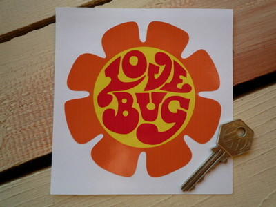 Love Bug Flower Shaped Sticker. 4".