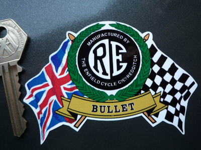 Royal Enfield RE Flag & Scroll Various Models Sticker. 4