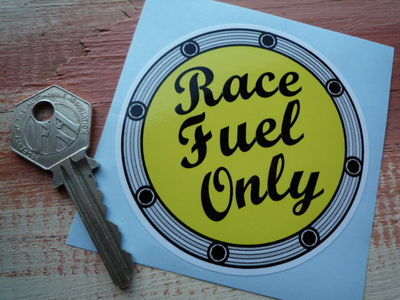 Race Fuel Only Fuel Cap Sticker. 3".