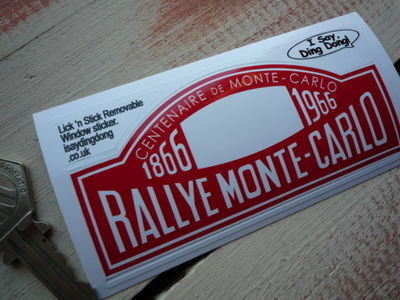 Monte-Carlo Rallye Centenaire 1866 - 1966 Window Sticker. 4