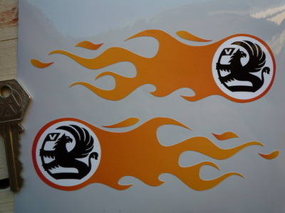 Vauxhall Flames Stickers. 5.75" Pair.