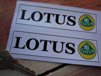 Lotus Text & Logo Oblong Stickers. 5.5", 7" or 11" Pair.