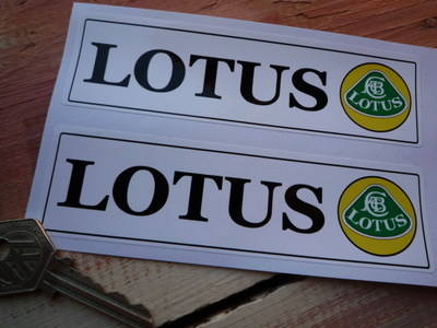 Lotus Text & Logo Oblong Stickers. 5.5