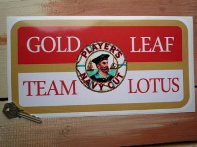 Gold Leaf Team Lotus Player's Navy Cut Sticker. 6" or 12".