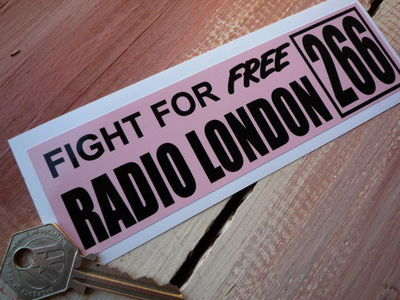 Fight For Free Radio London 266 Pirate Radio Sticker. 6".