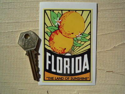 Florida "The Land of Sunshine" Sticker. 3.5".
