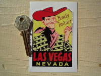 Las Vegas Nevada 'Howdy Partner' Sticker. 3.75".