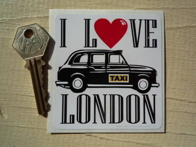I Love London Taxi Sticker. 3".