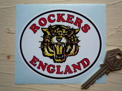 Rockers England Tiger Sticker. 4".