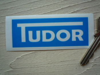 Tudor Windscreen Washer Blue Sticker 85mm x 33mm