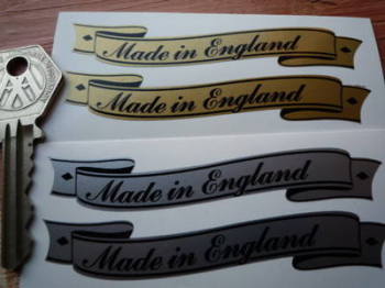 Made in England  Scroll Stickers. 3" Pair.