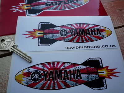 Yamaha Shaped Torpedo Stickers. 6" Pair.