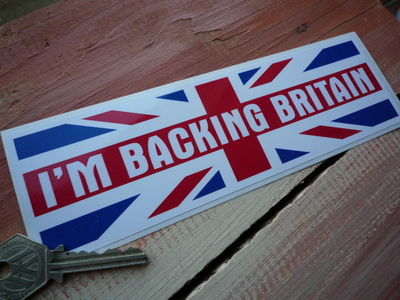 I'm Backing Britain Sixties Union Jack Sticker. 8".