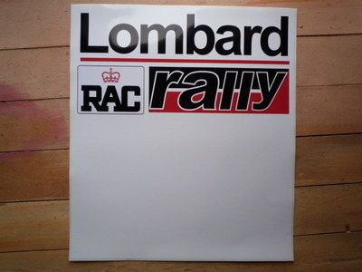 Lombard RAC Rally Red & Black Door Panel Stickers 20" Pair