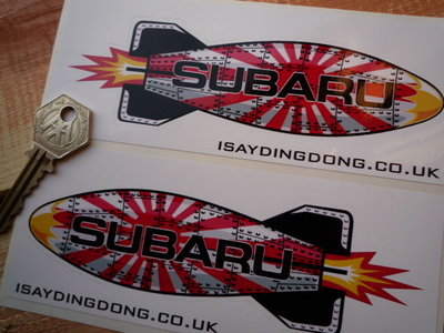 Subaru Shaped Torpedo Stickers. 6" Pair.
